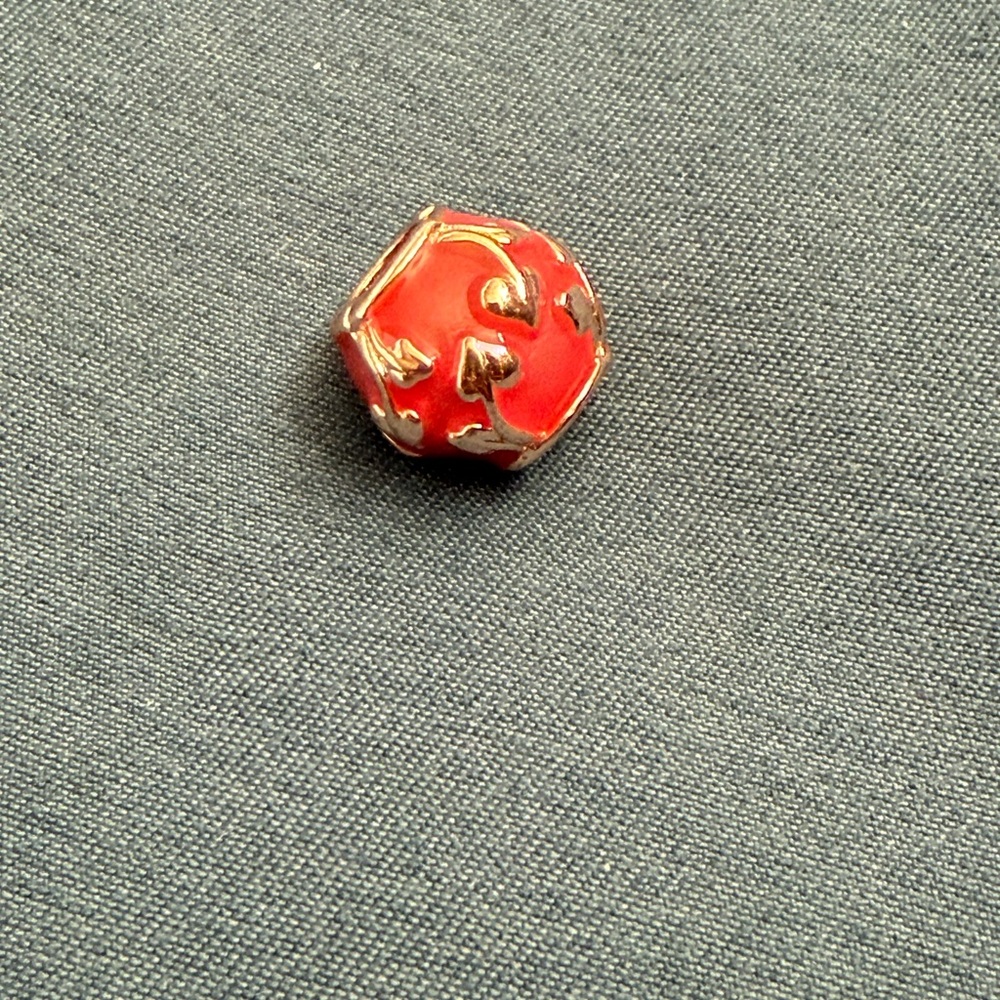 Red and Silver Charm Bead